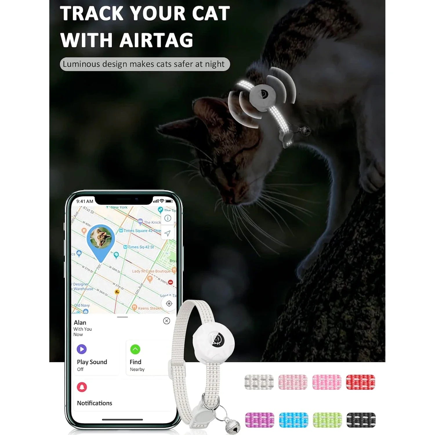 Air Tag Collar Cat